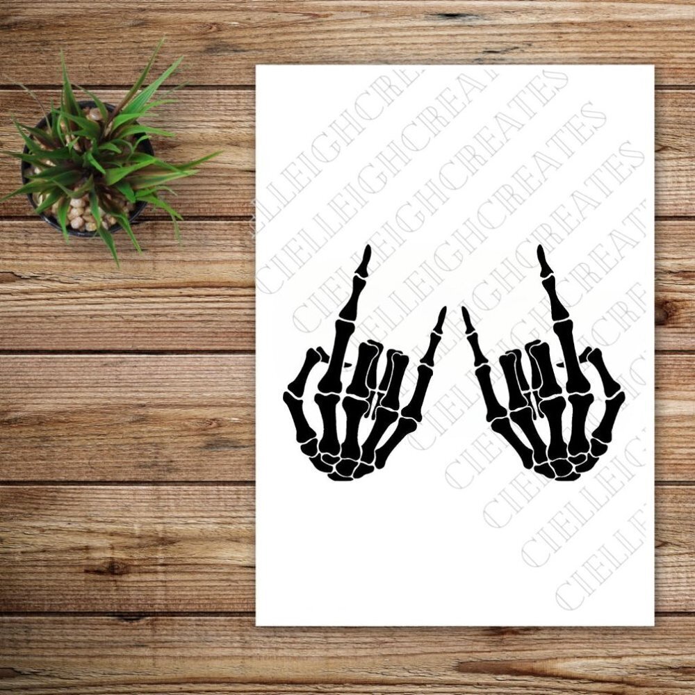 *2 for $20* Rock On Skeleton Hands Vinyl Decal Sticker Handcrafted